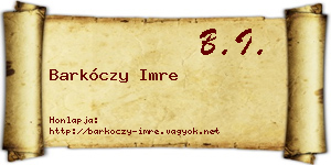 Barkóczy Imre névjegykártya