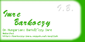 imre barkoczy business card